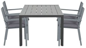 Garden Impressions Amarillo tuinset 5-delig donker grijs - Adana tuintafel 180x100 cm