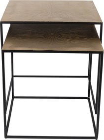 Dutchbone Saffra Vierkante Messing Nesttafels