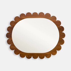 Grote rechthoekige spiegel van mangohout, lengte 80 x hoogte 102 cm, FLEORA