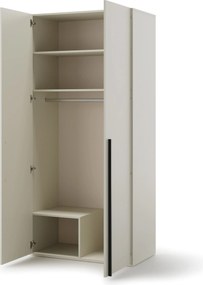 Kledingkast Evareve 101, Lichtbruin, 216x100x55cm, 83 kg, Kledingkast deuren: Met scharnieren