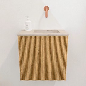 Mondiaz Joya DLux 40cm toiletmeubel oak met wastafel faye rechts zonder kraangat frappe