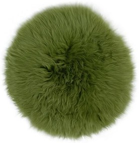 Stoelpad - groen rond - 34 cm - 100% schapenvacht - stoelzitting