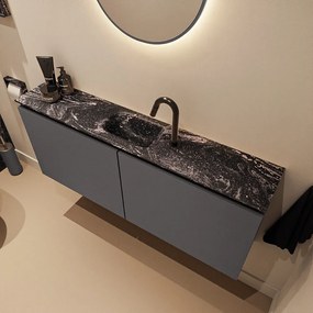 Mondiaz Ture DLux toiletmeubel 120cm dark grey met wastafel lava midden met kraangat