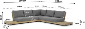 Loungeset 5 personen Teak Old teak greywash Lifestyle Garden Furniture Hilton