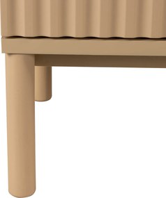 Mat Beige Tv-meubel Met Ribbels - 180x40x55cm.