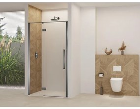 Van Rijn Products Van Rijn Products Deur aan vast deel incl. stabilisatiestang helder glas incl. glasbehandeling (1370-1390) x 2000 Geborsteld Gun Metal beslag en greep ST07300140HEGM