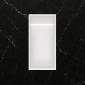 Hotbath &More inbouwnis met verlichting 30x15x10cm wit mat