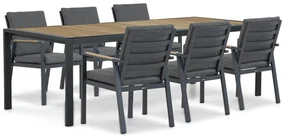 Tuinset 6 personen 240 cm Aluminium Grijs Lifestyle Garden Furniture Marseille/Valence