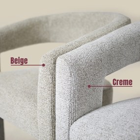 Wabi Sabi Eetkamerstoel Beige Volledig Stof