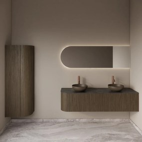 Gliss Design Alluro kolomkast 160cm met ronding rechts ash grey