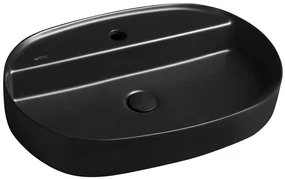 Isvea Infinity waskom 60x40cm met kraangat zwart mat