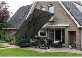 Garden Impressions Hawaii zweefparasol King Pole 400x400 cm - donker grijs