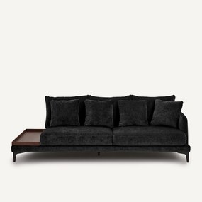Halve bank met tafelblad, van gemengd fluweel, MODERNISTE