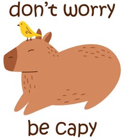 Ilustratie Vector funny capybara with text dont, Ulyana Moskalchuk