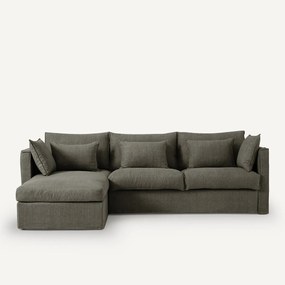 Omkeerbare en omvormbare hoekbank van katoen en linnen, Camille