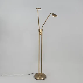 Moderne vloerlamp met dimmer brons met leeslamp met dimmer incl. LED - Eva Modern Binnenverlichting Lamp