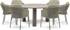 Tuinset Ronde Tuintafel 6 personen  Rope Taupe  4 Seasons Outdoor Florence/Trino