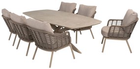 Taste by 4 Seasons Puglia lage tuinset latte met Nevada tafel met keramisch blad 250 cm  Tuinset    taupe weerbestendig