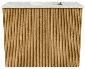 Mondiaz Joya DLux 50cm toiletmeubel oak met wastafel faye rechts zonder kraangat ostra