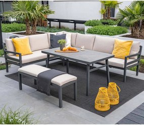 Garden Impressions Markus lounge dining set 4-delig links - desert sand