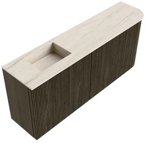 Mondiaz Joya DLux 100cm toiletmeubel ronding rechts shadow met wastafel faye links 1 kraangat meli