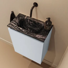 Mondiaz Ture DLux toiletmeubel 40cm clay met wastafel lava midden zonder kraangat
