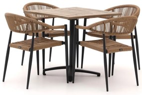 Diningset Manifesto  | 4 personen aluminium | Tuinset stapelbaar | 5-delig | Kees Smit Tuinmeubelen