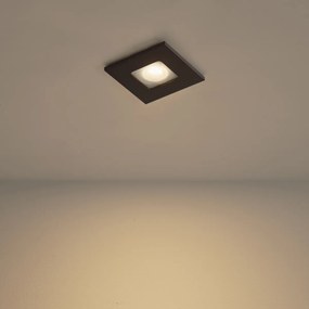 Set van 6 moderne inbouwspots donker brons vierkant IP44 - Qure