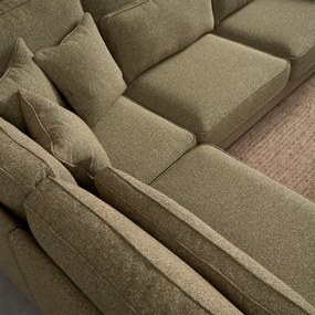 Hoekbank Met Dubbele Rugkussens Olijf L