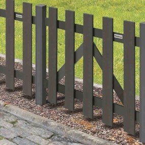 Tuinhek poort composiet Luxe antraciet met antraciet aluminium frame (100 x 80 cm) incl. beslag