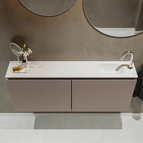 Mondiaz Ture 120cm toiletmeubel smoke met wastafel talc rechts 1 kraangat