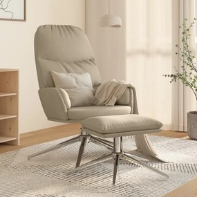 vidaXL Relaxstoel met voetenbank kunstsuède lichtgrijs
