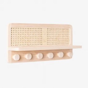 Riley Wandkapstok Met Rotan Plank Natuurlijk & ↔︎ 60 Cm - Sklum