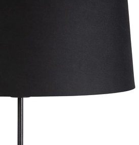 Vloerlamp zwart met zwarte kap 45 cm verstelbaar - Parte Klassiek / Antiek E27 cilinder / rond rond Binnenverlichting Lamp