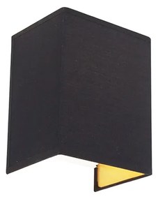 Moderne wandlamp zwart en goud met stoffen kap - Vete Modern E27 Binnenverlichting Lamp