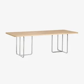 Rechthoekige Eettafel In Mdf En Roestvrij Staal Tento Essenfineer & 200 X 100 Cm - Sklum