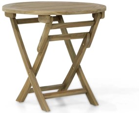 Tuintafel Rond  80 cm Teak Old teak greywash   Derby inklapbare