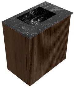 Mondiaz Joya DLux 40cm toiletmeubel walnut met wastafel faye midden zonder kraangat lava