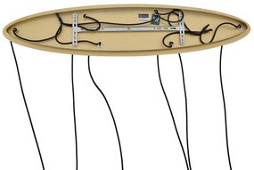 Hotel Chique hanglamp messing met wit glas langwerpig 6-lichts - Misty