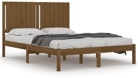 vidaXL Bedframe massief grenenhout honingbruin 140x200 cm