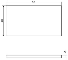 Aqualine Vega wastafelplank 82.5x45cm eiken