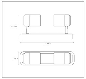 Lucide Lennert plafondlamp 2 spots 5W zwart