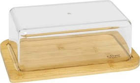 5Five Botervloot - 19x12x6,5 cm - Bamboe Basis & Kunststof Deksel