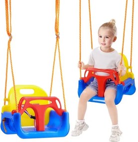 VEVOR 3-in-1 peuterschommelstoel, babyschommelstoel met een draagvermogen tot 90 kg, met verstelbare touwen en karabijnhaken, comfortabele en veilige afneembare schommelstoel voor peuters tot tieners, voor buiten en binnen