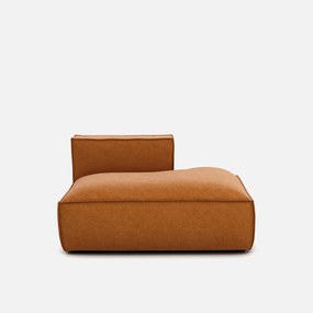 Loungebank element rechts voor modulaire bank, in fluweel met structuur, SEVEN