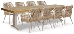 Tuinset 8 personen 330 cm Aluminium/Rope Taupe Coco Vedra/Superior