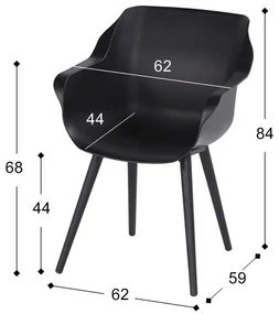 Hartman tuinset - Heron tuintafel black 300 cm. + Sophie studio black