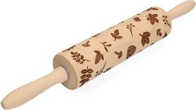 Deegroller met reliëf, beukenhout, 42 cm x Ø6 cm