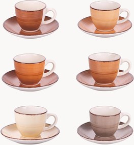 Handbeschilderde espresso kopjes Baita met schoteltjes, 6-delig