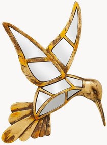 Handgemaakte wanddecoratie Hummingbird van spiegelglas